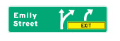 Advance exit with lane arrows sign — Ontario MTO