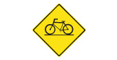 Bicycle crossing ahead sign: Ontario MTO