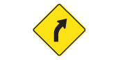 Slight bend / curve ahead sign — Ontario MTO
