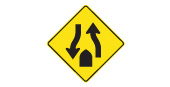 Divided highway ends sign: Ontario MTO