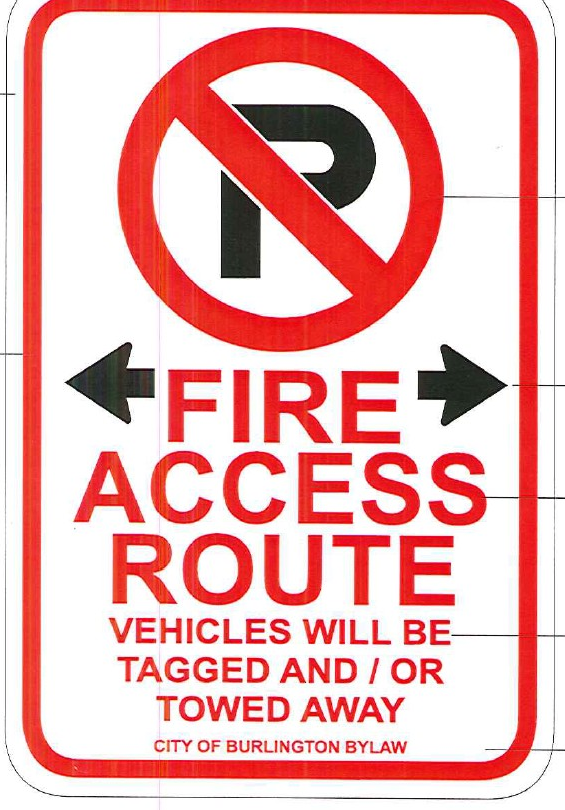 Fire route sign