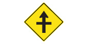 Intersection ahead (priority arrow) sign — Ontario MTO