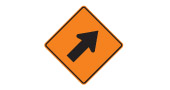 Closed lane with merge arrow sign: Ontario MTO
