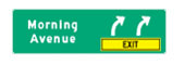 Multi-lane exit (yellow box) sign — Ontario MTO