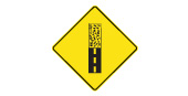 Pavement ends ahead sign: Ontario MTO