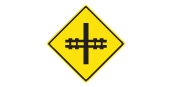 Railway crossing ahead sign: Ontario MTO