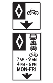 Reserved lane sign: Ontario MTO