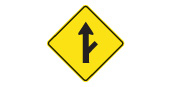 Road branches off ahead sign — Ontario MTO