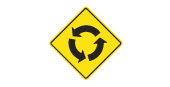Roundabout ahead — reduce speed sign — Ontario MTO