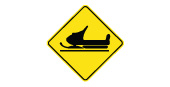 Snowmobiles cross this road sign: Ontario MTO
