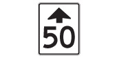 Speed limit changes ahead sign: Ontario MTO