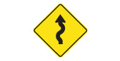 Winding road ahead sign: Ontario MTO